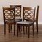 Baxton Studio Peter Grey Upholstered and Walnut Wood 4-Piece Dining Chair Set 171-10951 - alternate 4